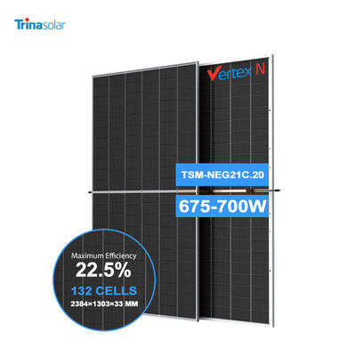 Trina Solar Vertex Bificial N-type 675W 680W 685W 690W 695W 700W Solar Panels for Solar Power System