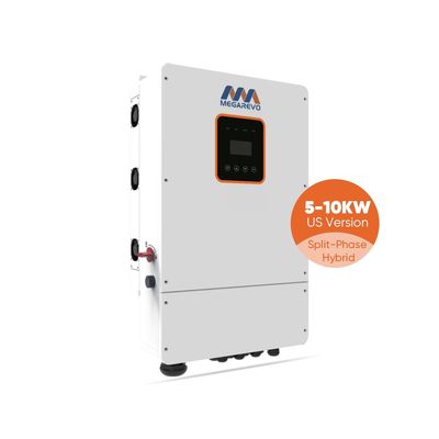 LCD Display Megarevo Hybrid Inverter R5KLNA 8kw 10kw 120 240Vac Split Phase Off Grid Solar Inverter For Home