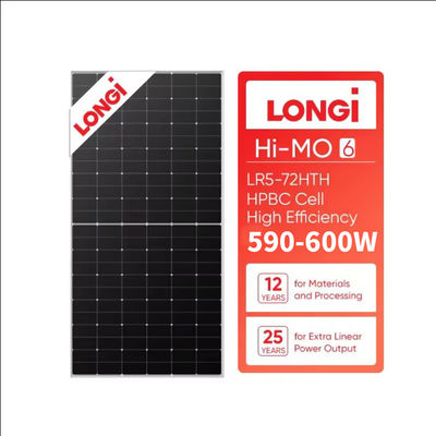 Longi Hi-Mo 6 Scientist V2 Solar Panel LR5-72HTH 590W 595W 600W Solar Pv Module Panels