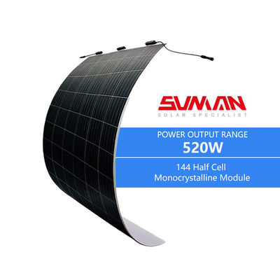2246x1197x2mm Sunman White Backsheet 520W Flexible Solar Panel 20.4% Panel Efficiency