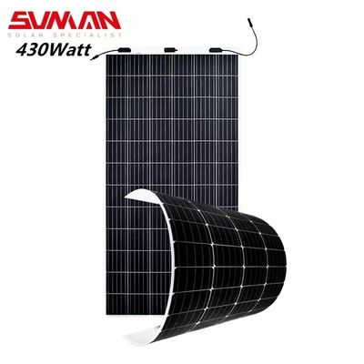 166mmx166mm Cell Size Sunman 430w Flexible Solar Panel with 20.4% Efficiency