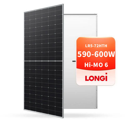 Single Glass Solar Panel Cell Kit 585W LONGi Hi-MO 6 LR5-72HTH with 23.2% Efficiency