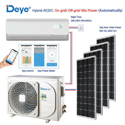 Maximum Airflow Rate 540m3/h 12000btu Hybrid AC DC Solar Panel Air Conditioner for Home