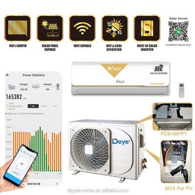Maximum Airflow Rate 540m3/h 12000btu Hybrid AC DC Solar Panel Air Conditioner for Home