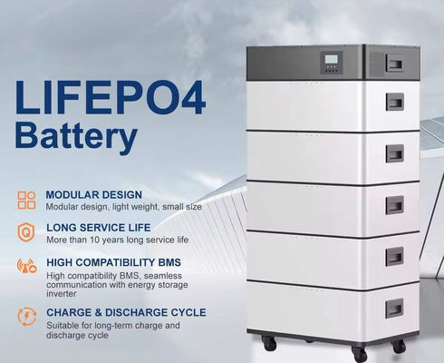 Stackable Modular 51.2v Lifepo4 Lithium Ion Home Solar System 6000 Times 208Ah Energy Storage Battery