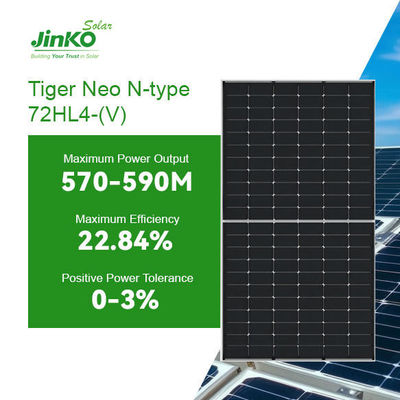 570W-590W Jinko Tiger Neo Bifacial Dual Class N-Type 72HL4-BDV Solar Panel PV Module