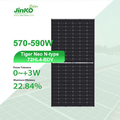 Jinko Solar Panel 570-590 Watt Bifacial Jinko Tiger Neo N-type 72HL4-BDV for Projects