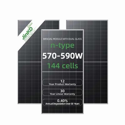 N-Type Mono Solar Panel Jinko 550w 555w Tiger Neo 72HL with IP68 Rated Junction Box
