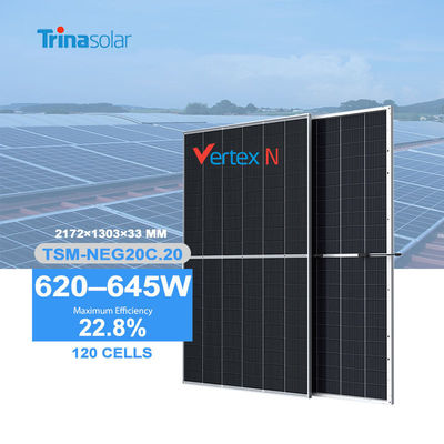 Topcon Bifacial n type Solar Panel 620w 635w 645w Trina with and Ce Tuv Certificate