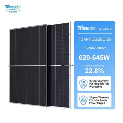N-Type Monocrystalline Solar Panel 625W 640W 645W PV Module for Rotterdam Warehouse