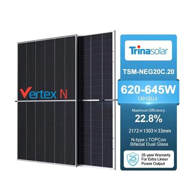 N-Type Monocrystalline Black Dual Glass Bifacial Solar Panel with POE Encapsulant