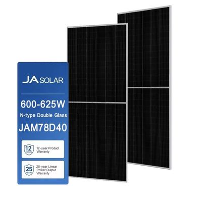 JA SOLAR 600-625W Photovoltaic Module for Home Solar System 2.0mm Tempered Low Iron Glass