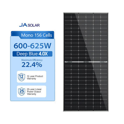 2.0mm Tempered Low Iron Glass 600-625W N-type TOPCON Bifacial Mono JA Solar PV Panels