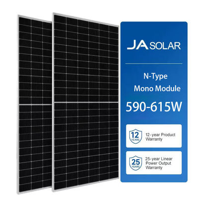 JA Solar System Plate Mono Panel 590W 595W 600W 605W 610W 615W at 22.80% Panel Efficiency