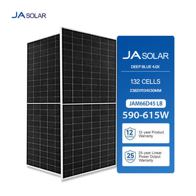 Anodized Aluminium Alloy Frame JA SOLAR Half Cell 590W to 615W Solar Module for Home 25