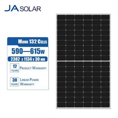 JA Solar Panels 590w 595w 600w 605w 610w 615w Double Glass N Type Bifacial Mono Modules