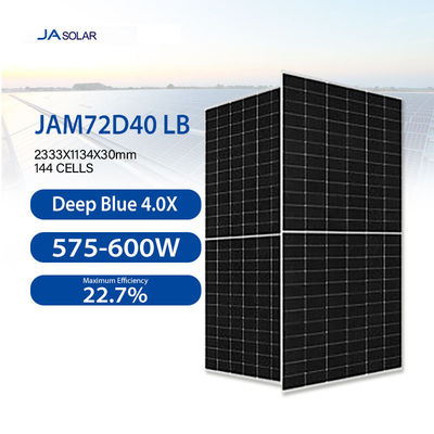 Anodized Aluminium Alloy Frame 600W Bifacial JAsolar Solar Panels for On Grid System