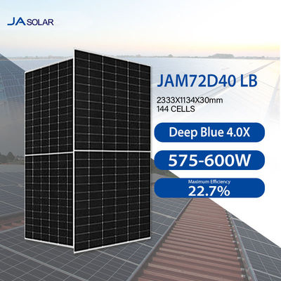 JA Solar Deep Blue 4.0 N-Type Bifacial Double Class Mono Module 575-600W JAM72D40 LB