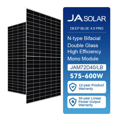 182mmx182mm Cell Size JAM72D40LB 575w-600w Deep Blue 4.0 Pro Bifacial N Type Solar Panel