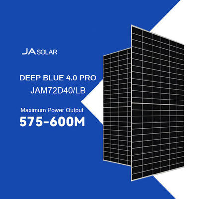 Glass 2.0mm N-type Deep Blue 575W-600W Mono Solar Panels Bifacial PV Module JAM72D40 LB