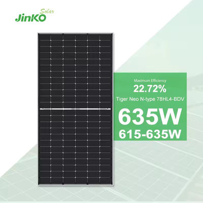 N-type 615-635W Bifacial Double Glass Solar Panel with 22.7% Efficiency from Jinko