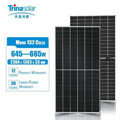 2384x1303x35mm Panel Dimensions Trina Solar Vertex Monocrystalline Home Solar Panel 660W