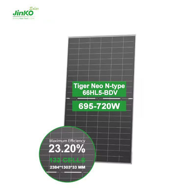 Half Cut Mono Photovoltaic Solar Panel 700w N Type HJT Bifacial Power Tolerance 0- 3%