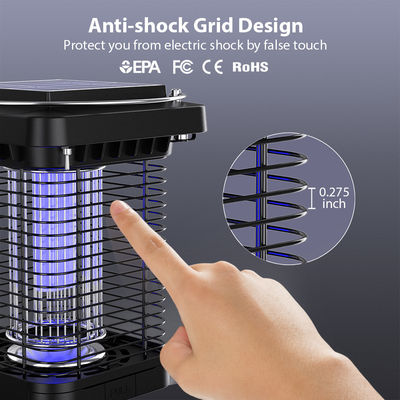 Water Retardant Solar Mosquito Killer Lamp Outdoor Solar Bug Zapper anti shock
