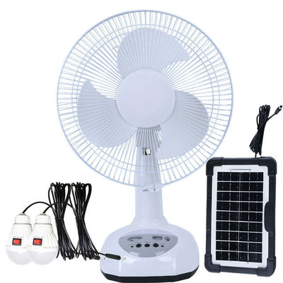 New Popular 12Inch Solar Fan Rechargeable Table Fan With Panel and LED Light