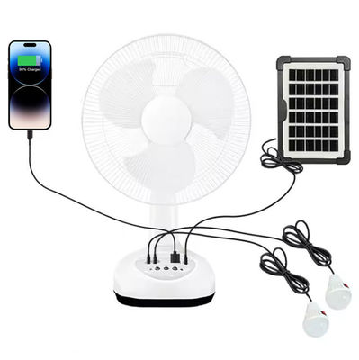 3 Blades 12 Inch Solar Fan Table Rechargeable Electric Fan With Solar Panel