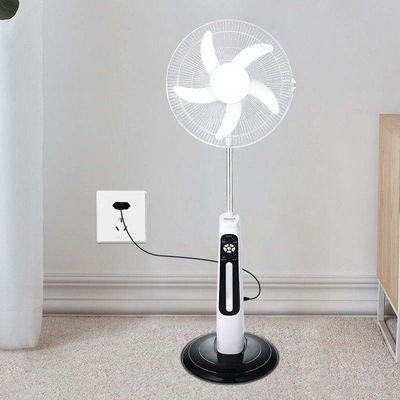 16/18 Inches AC DC 12V Charging 5 Blade Rechargeable Solar Stand Fan with Panel and Battery Solar Fan