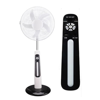 16/18 Inches AC DC 12V Charging 5 Blade Rechargeable Solar Stand Fan with Panel and Battery Solar Fan