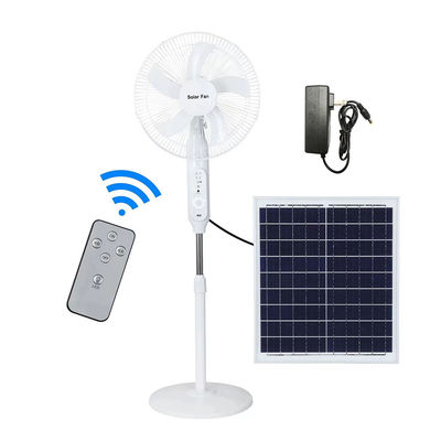 16/18 Inches AC DC 12V Charging 5 Blade Rechargeable Solar Stand Fan with Panel and Battery Solar Fan