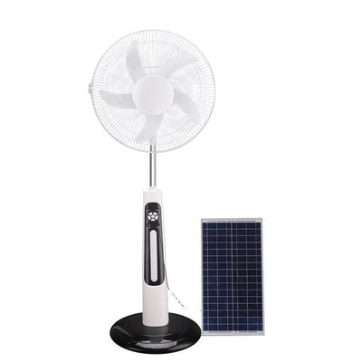 16/18 Inches AC DC 12V Charging 5 Blade Rechargeable Solar Stand Fan with Panel and Battery Solar Fan