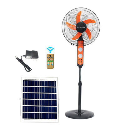 16  Inches Solar Powered Rechargeable Fan 12V With Air Cooling Motor Lithium Battery
