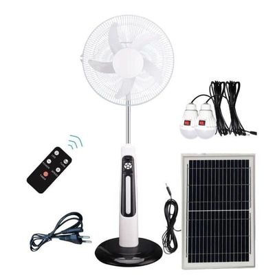 Custom 16/18 Inch Portable Oscillating Rechargeable Emergency Pedestal Standing Cooling Solar Fan With Solar Panel and Battery
