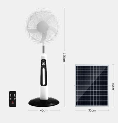 5 Blades 16/18 Inches Solar Rechargeable Fan Floor Stand With Solar Panel