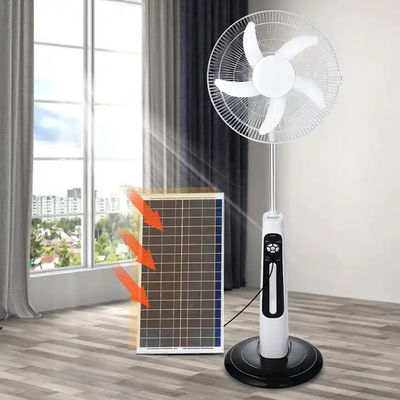 Hot High Quality Motor Eco Energy Solar Rechargeable  20W Built-In LED Lighting 3 Speed Solar Floor Fan