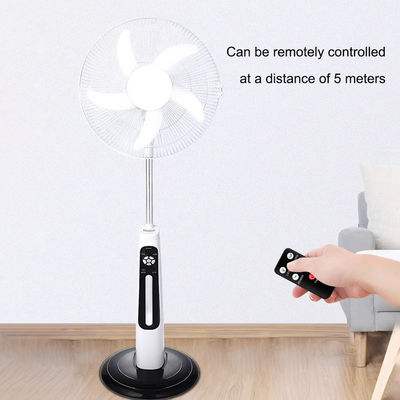 China Factory 16inch 18inch 12v Dc Solar Ac Dc Fan Solar Rechargeable Fan with Solar Panel USB Charge and LED Light